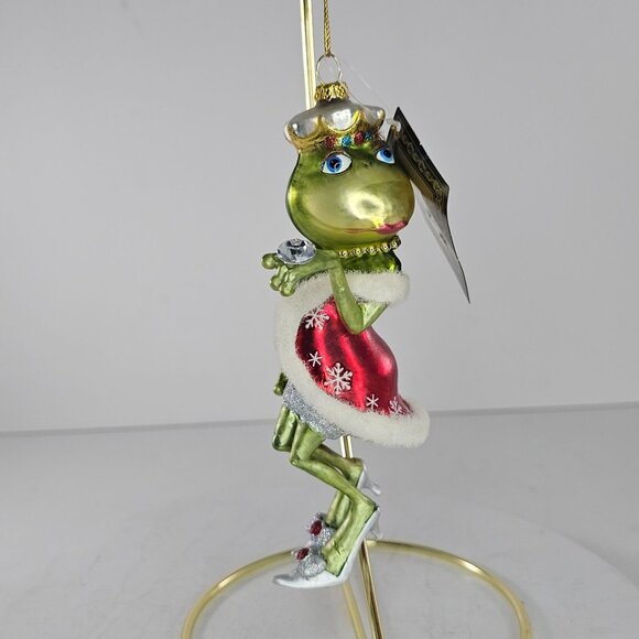 Robert Stanley Party Animals Queen Frog Glass Ornament - Picture 6 of 6